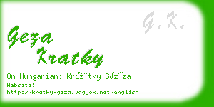 geza kratky business card